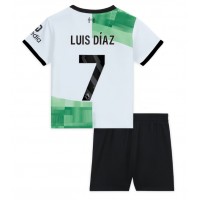 Fotballdrakt Barn Liverpool Luis Diaz #7 Bortedraktsett 2023-24 Kortermet (+ Korte bukser)